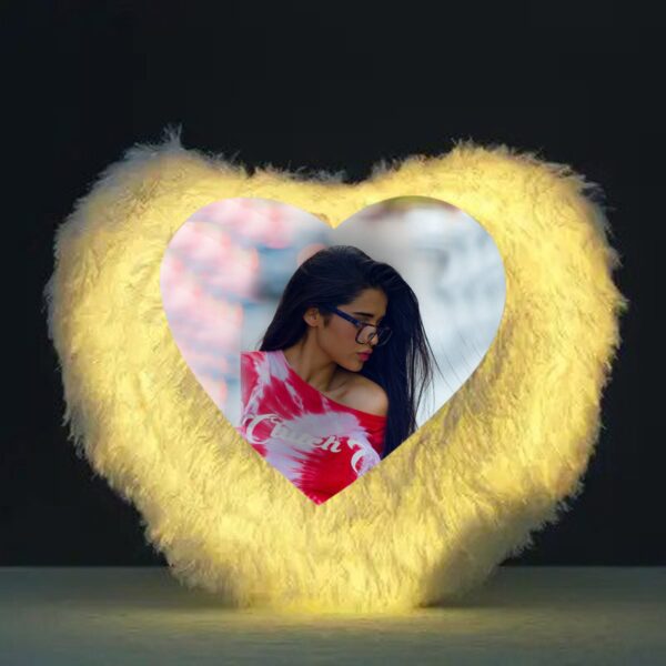 Led Heart Fur Pillow - Image 1