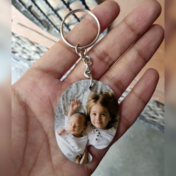 Oval cut Photo Keychain - Image 1