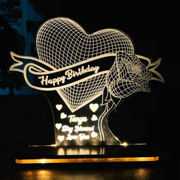 3D illusion Heart LED Acrylic  Table Top - Image 1
