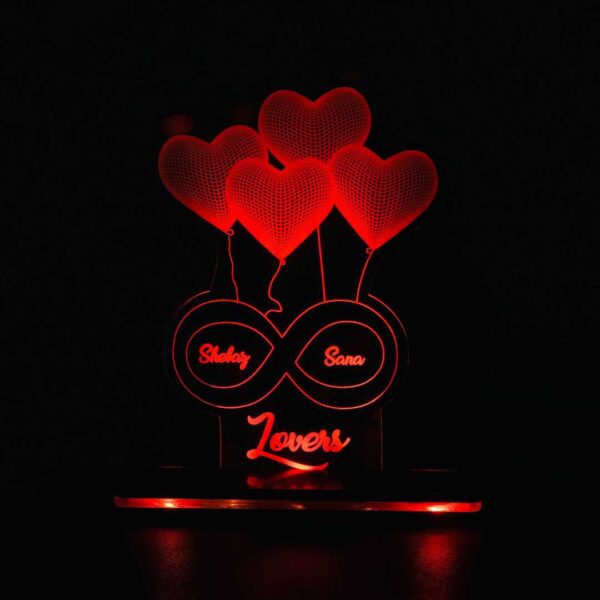 Couple Name 3D illusion LED Acrylic  Table Top - Image 2