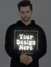 Customize Reflective Black Man Hoodie