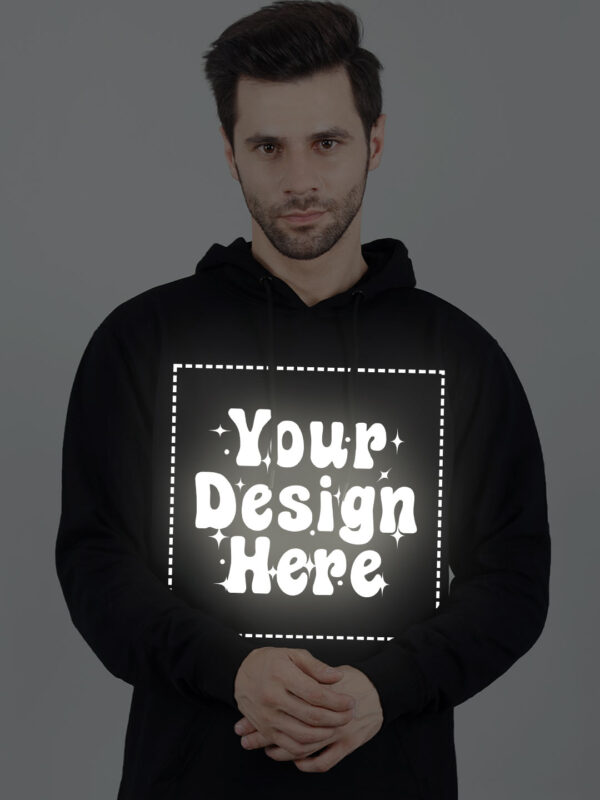 Customize Reflective Black Man Hoodie - Image 1