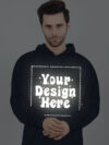 Customize Reflective Navy Blue Man Hoodie
