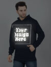 Customize Reflective Navy Blue Man Hoodie - Image 3