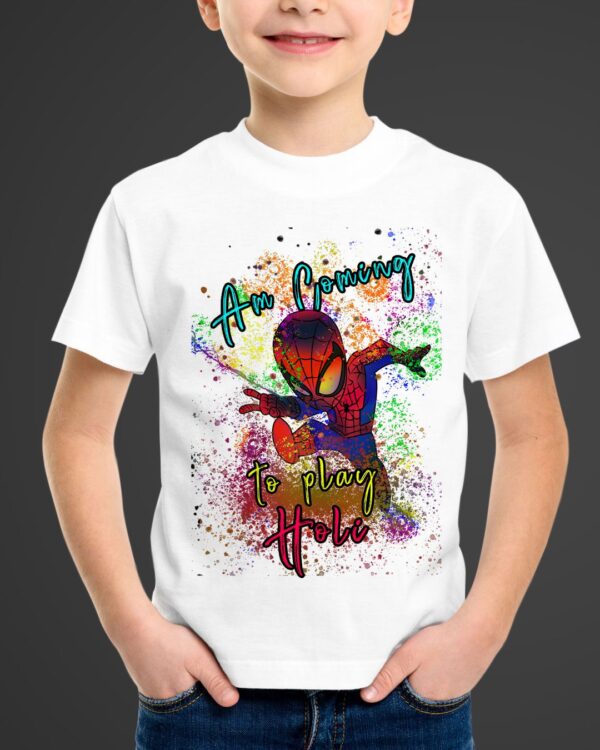 Spider man Holi Kids Tshirt - Image 1