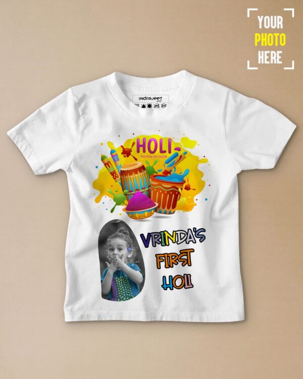 Name Kids Holi Tshirt - Image 1