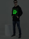 Customize Black Man Hoodie Glow in Dark Print - Image 3