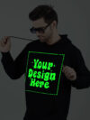 Customize Black Man Hoodie Glow in Dark Print - Image 4