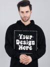 Customize Black Man Hoodie Glow in Dark Print - Image 5