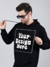 Customize Black Man Hoodie Glow in Dark Print - Image 2