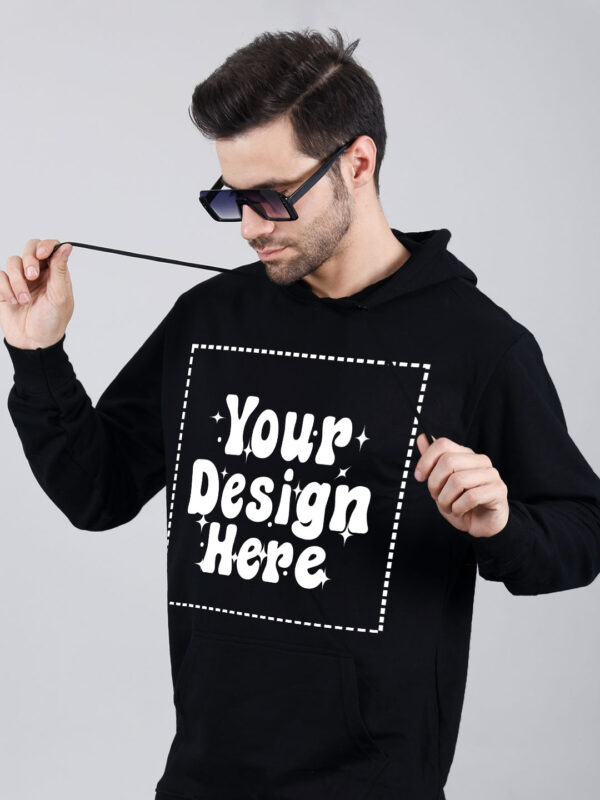 Customize Black Man Hoodie Glow in Dark Print - Image 2