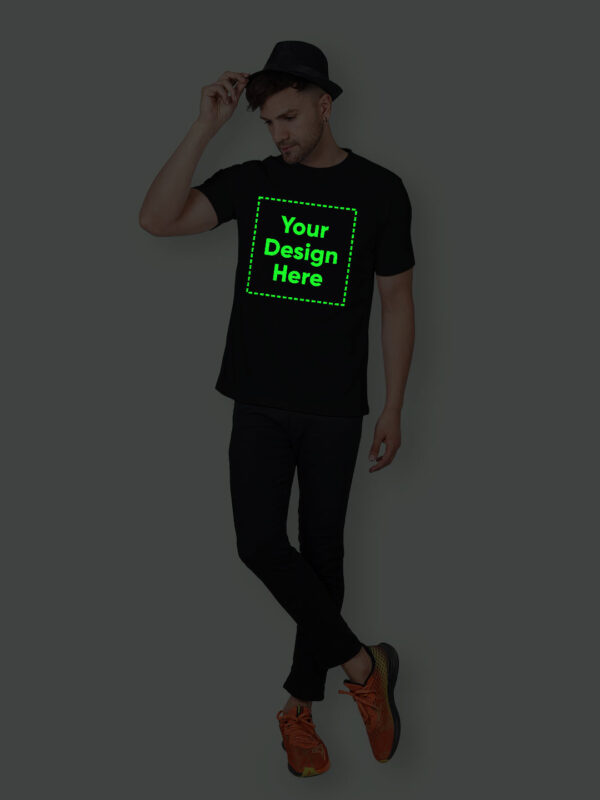 Customize Night Glow Man T-shirt Black - Image 3
