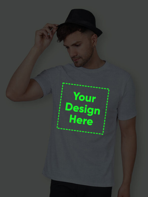 Customize Night Glow Man T-shirt Grey - Image 1
