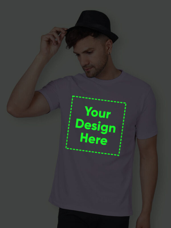 Customize Night Glow Man Lavender Color T-shirt - Image 1