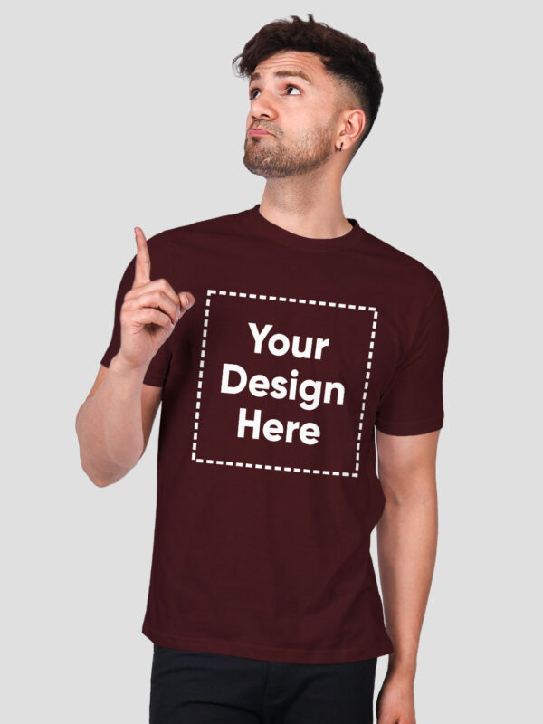 Customize Night Glow Man T-shirt Maroon - Image 4