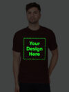 Customize Night Glow Man T-shirt Maroon