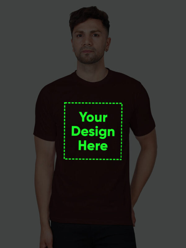 Customize Night Glow Man T-shirt Maroon - Image 1