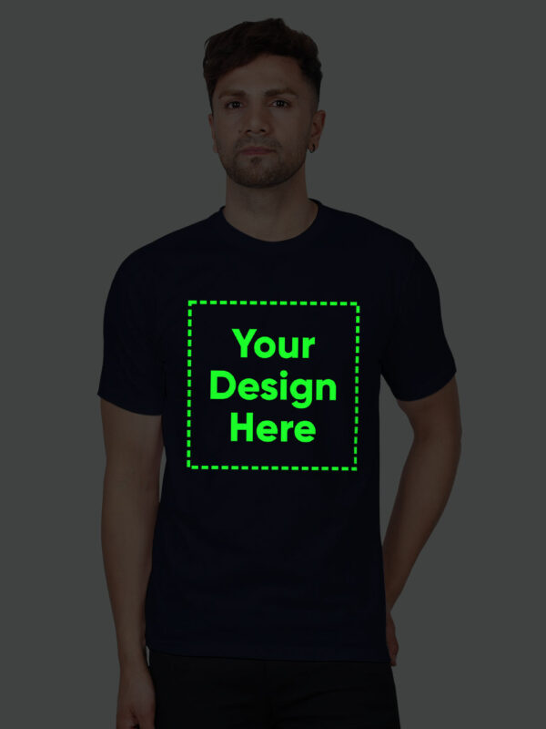Customize Night Glow Man T-shirt Navy Blue - Image 1