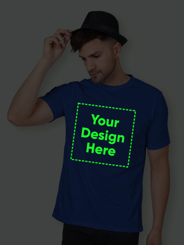 Customize Night Glow Man T-shirt Royal Blue - Image 3