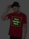 Customize Night Glow Man Red T-shirt