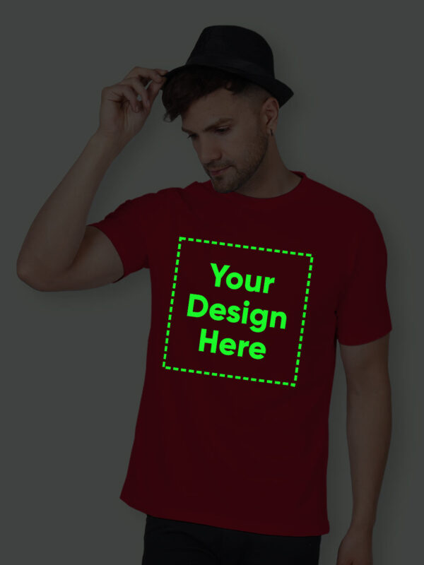 Customize Night Glow Man Red T-shirt - Image 1