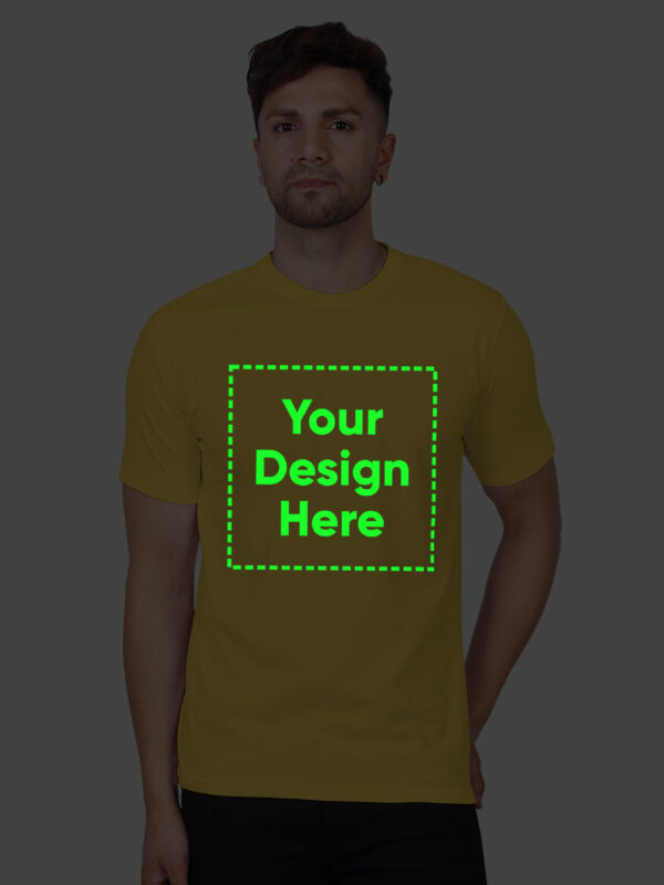 Customize Night Glow Man T-shirt Yellow - Image 3