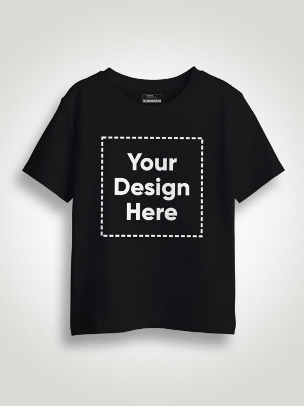 Kids Custom Printed half Sleeve Glow in Dark Black Tshirt - Image 2