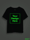Kids Custom Printed half Sleeve Glow in Dark Black Tshirt - Image 3
