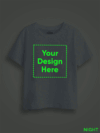 Custom Printed Grey Kids Glow in Dark Tshirt Half Sleeve - Image 3