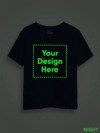 Kids Customize Printed Glow in Dark Navy Blue Half Sleeve Tshirt - Image 3