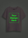 Pink Glow in Dark Custom printed Kids Half Sleeve Tshirt