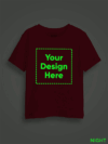 Kids Customize Printed Glow in Dark Half Sleeve Red Tshirt - Image 3
