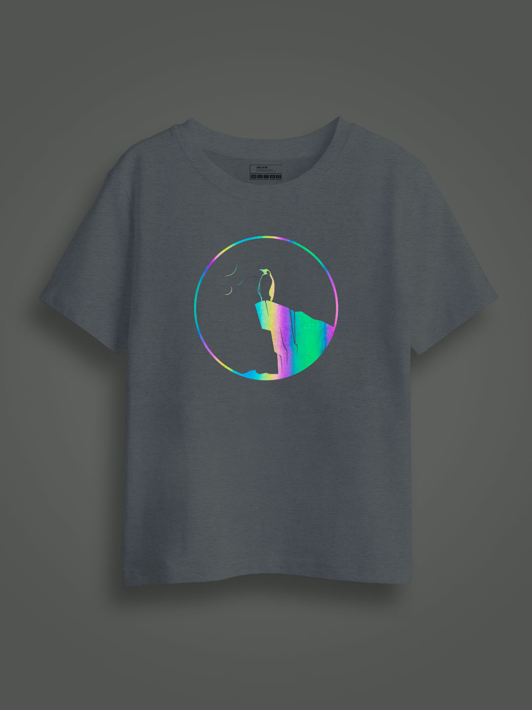 Penguin Rainbow Reflective Kids Glow Tshirt