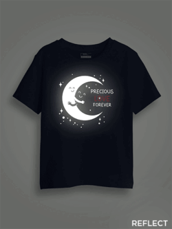 Moon Loves Night Reflective Kids Glow Tshirt