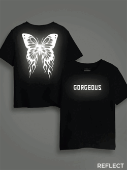 Gorgeous Butterfly Reflective Kids Glow Tshirt