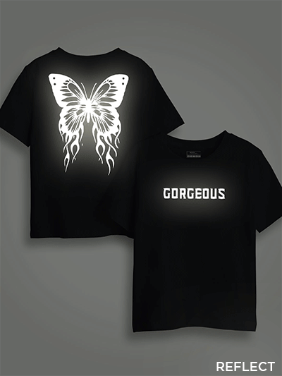 Gorgeous Butterfly Reflective Kids Glow Tshirt