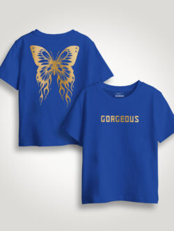 Gorgeous Butterfly Gold Printed Kids Tshirt