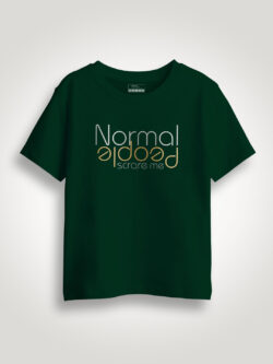 Normal People Scares Me Gold Printed Kids Tshirt