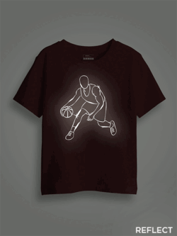Basket Ball player Reflective Kids Glow Tshirt