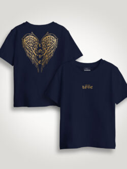 Love Wings Gold Printed Kids Tshirt