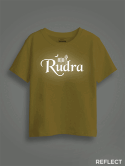 Rudra Name Reflective Kids Glow Tshirt