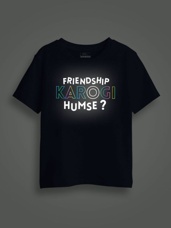 Friendship Karogi Humse Rainbow Reflective Kids Glow Tshirt