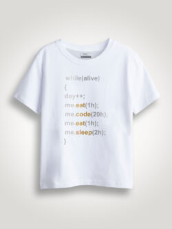 Eat Sleep Gold Printed Kids Tshirt