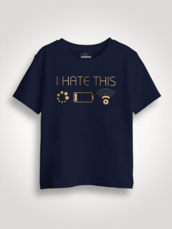 I Hate This Gold Printed Kids Tshirt