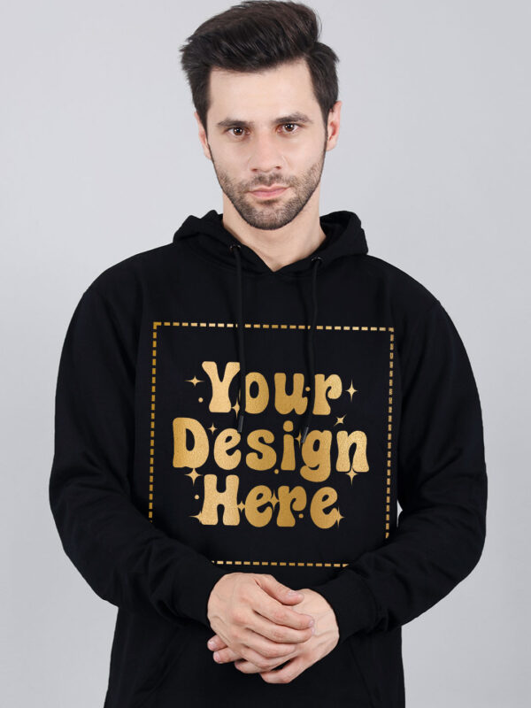 Customize Metalic Gold Black Man Hoodie - Image 1