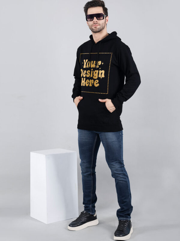 Customize Metalic Gold Black Man Hoodie - Image 2