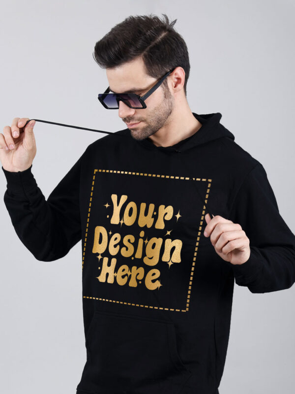 Customize Metalic Gold Black Man Hoodie - Image 3