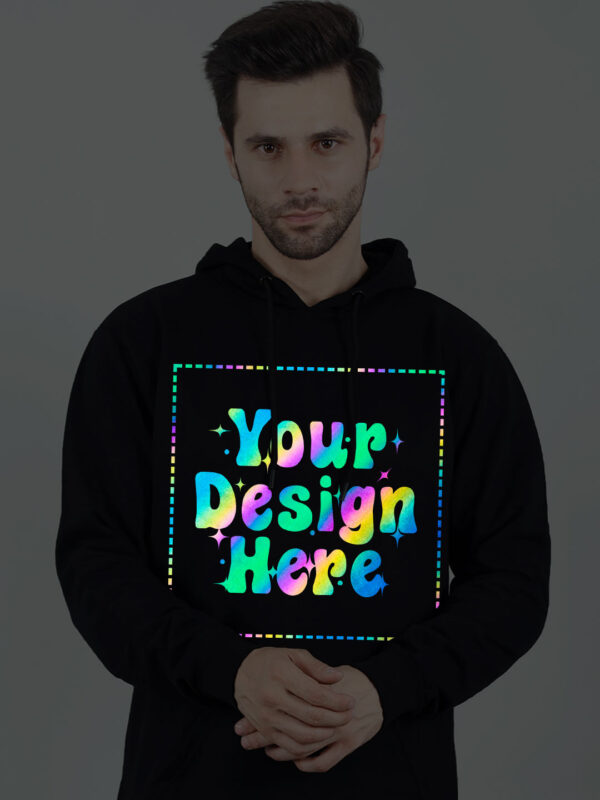 Customize Rainbow Reflective Black Man Hoodie - Image 1