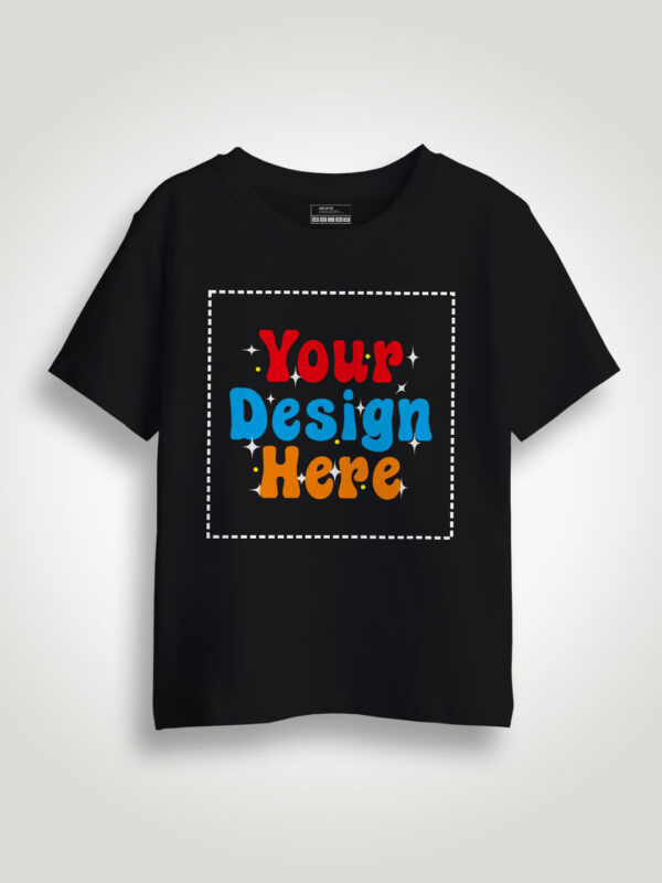 Customize Black Kids Premium Cotton T-shirt - Image 1