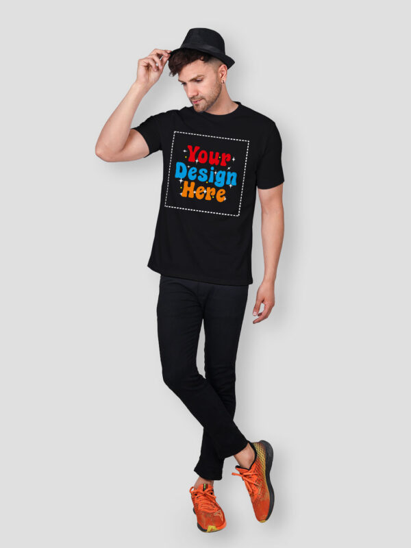 Customize Black Premium Cotton T-shirt - Image 3